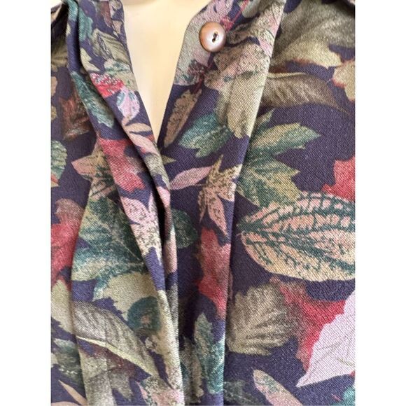 Geiger Australia wool women’s large leaves long sleeve vintage button up shirt - Picture 6 of 6